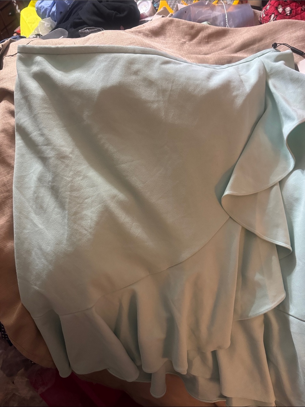 Calvin Klein Women’s Ruffle Wrap Skirt - Light Mint